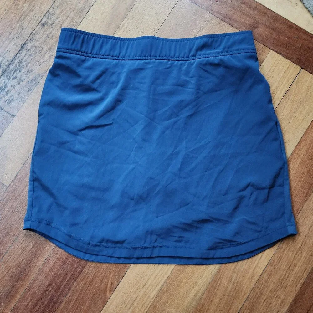 Eddie Bauer Navy Elastic Waist Tennis Skirt With Front Pockets Size Large